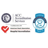 The Accredited Chest Pain Center with Percutaneous Coronary Intervention logo from the American College of Cardiology.