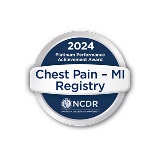 NCDR Chest Pain — MI Registry badge for Platinum Performance Achievement Award 2024.